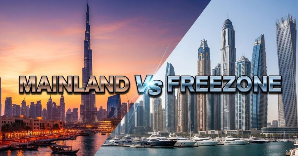Business Setup in UAE: Free Zone vs Mainland company comparison 2025