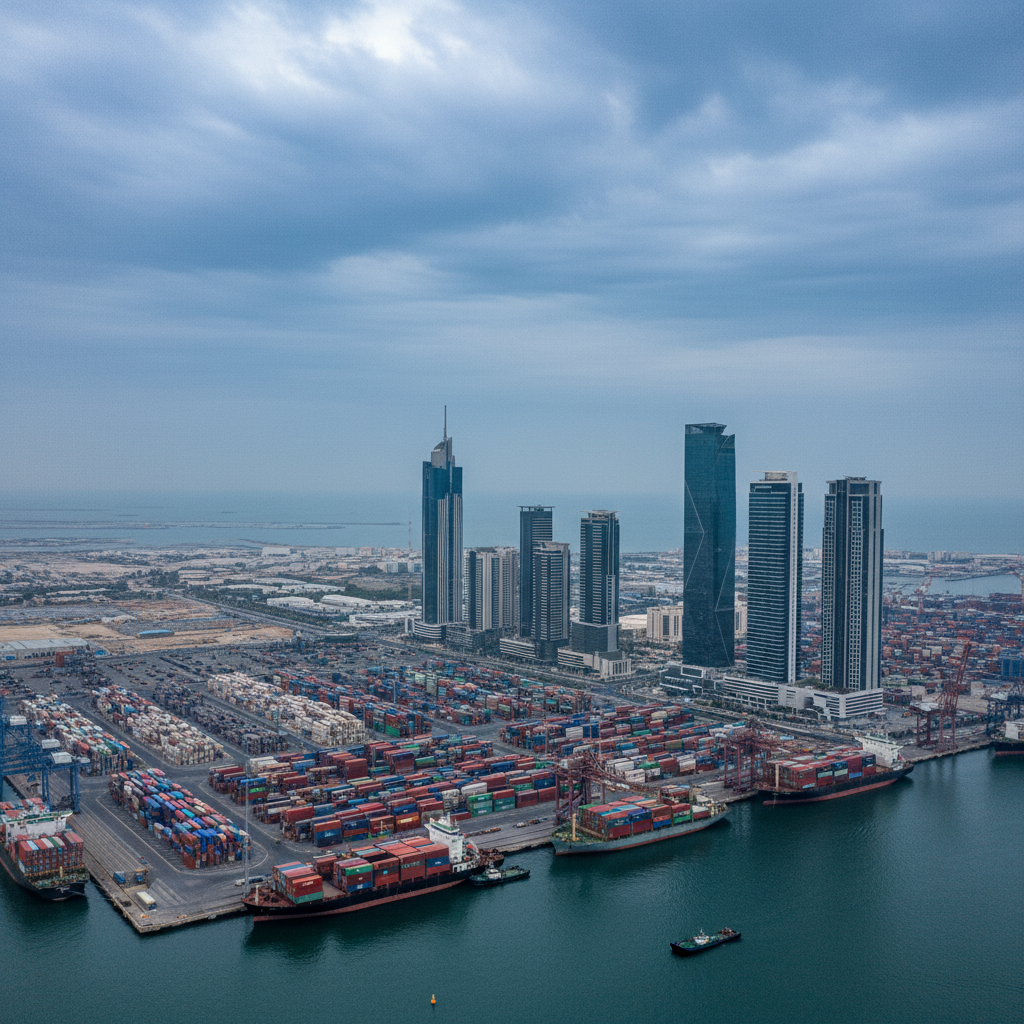 Fujairah free zone setup 2026 — aerial view of Fujairah port and free zone facilities