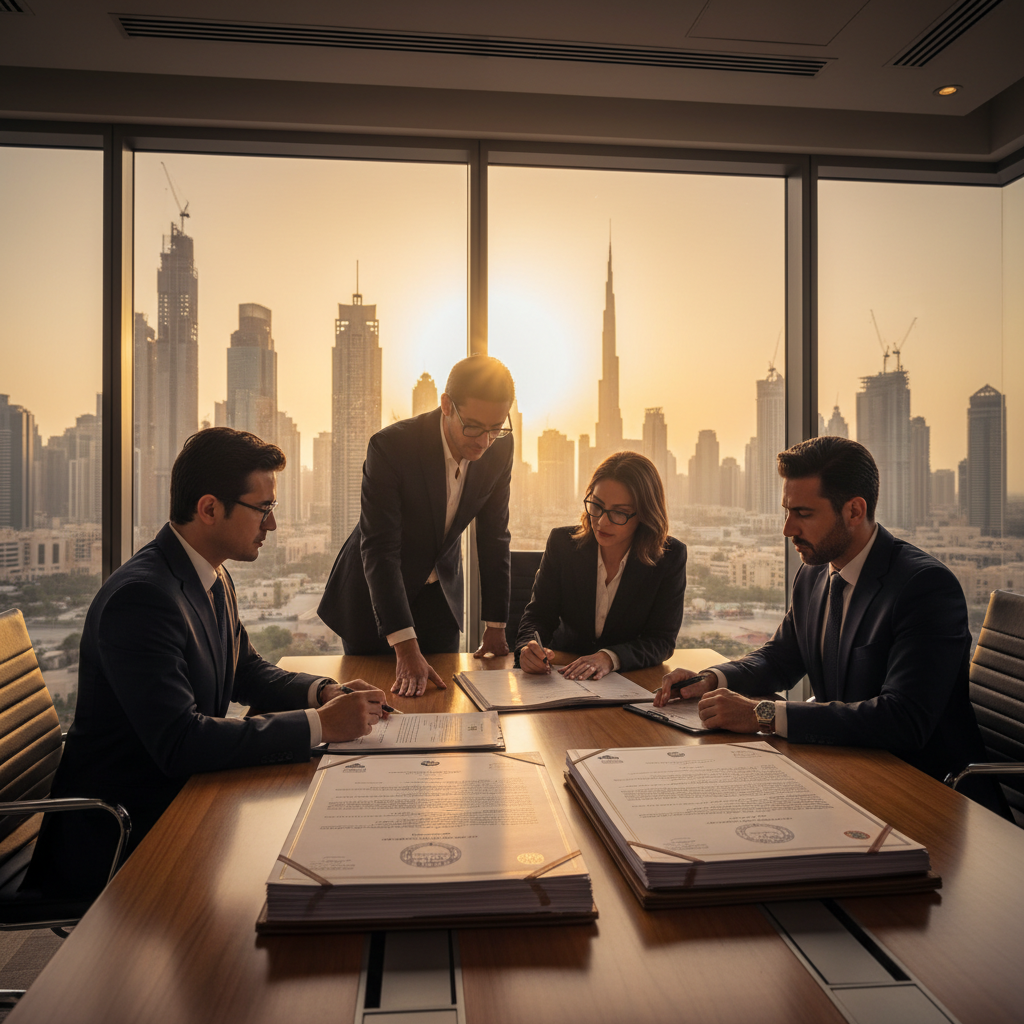 Memorandum of Association UAE 2026 - legal document signing in Dubai business office