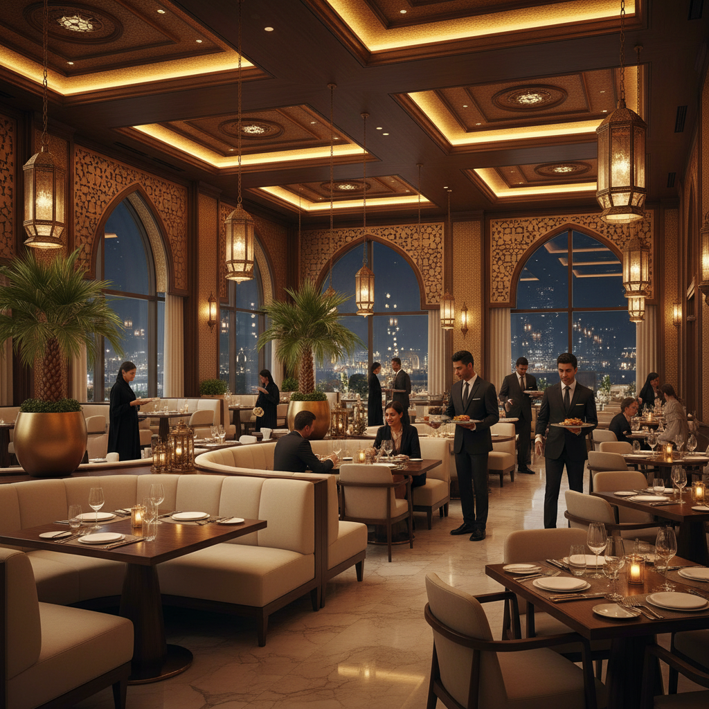 Restaurant license Dubai 2026 — modern upscale Dubai restaurant interior