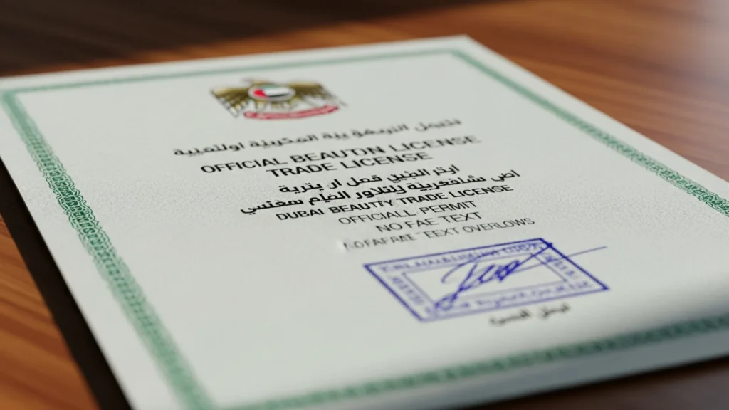 beauty salon license Dubai 2026 — official document, Noble Core Ventures