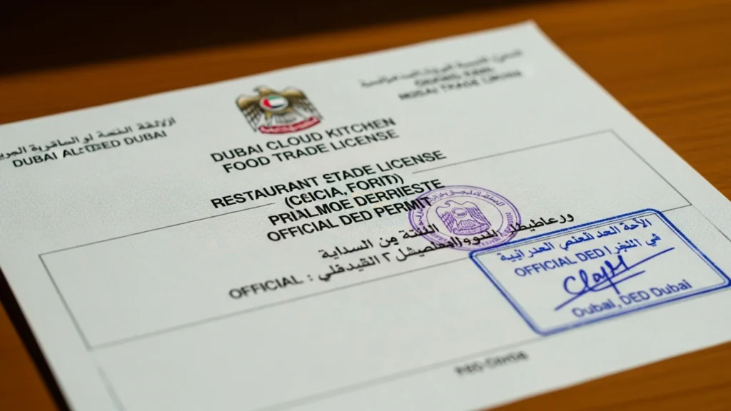 cloud kitchen license Dubai 2026 — official document, Noble Core Ventures