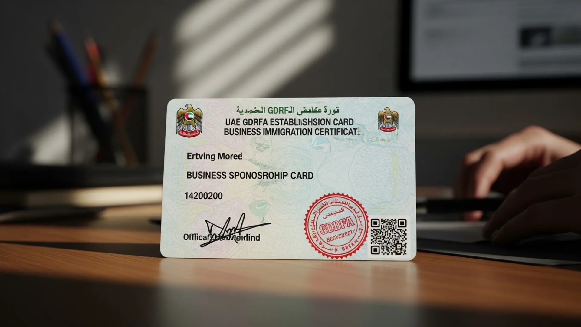 establishment card UAE 2026 — official document, Noble Core Ventures