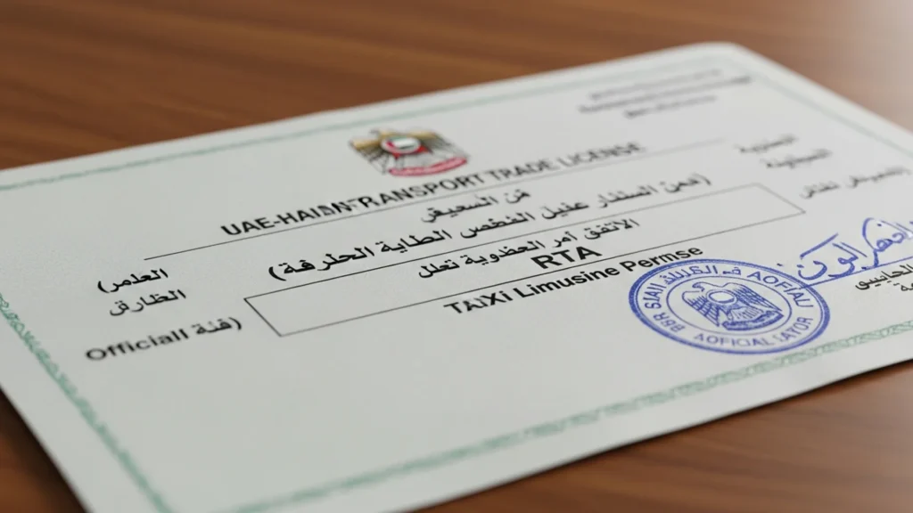 ride hailing license UAE 2026 — official document, Noble Core Ventures