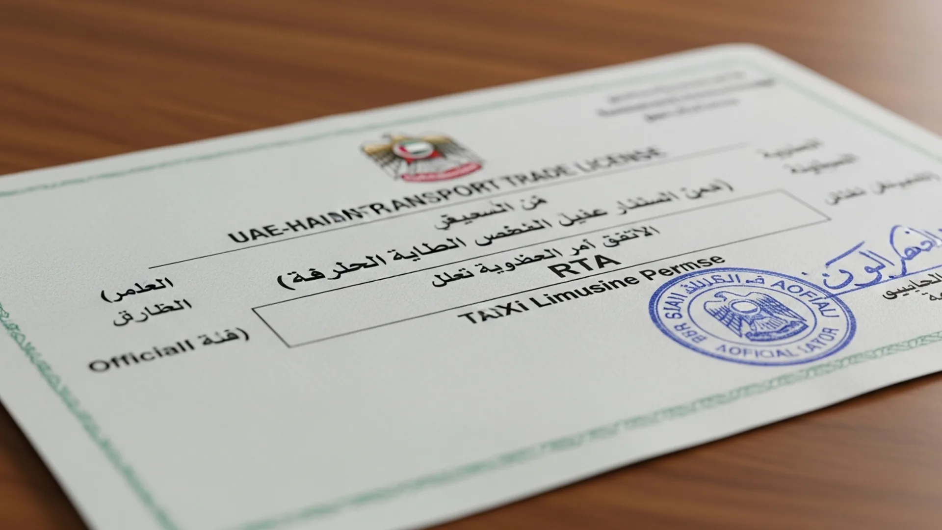 ride hailing license UAE 2026 — official document, Noble Core Ventures