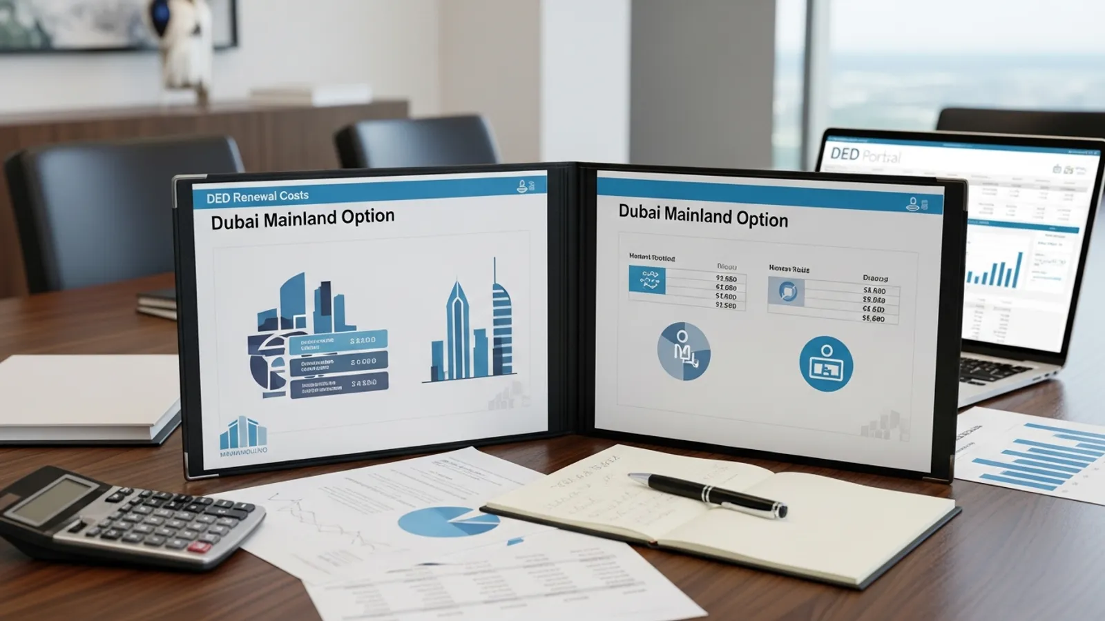 Comparing DED Renewal Costs Across Dubai Mainland Options 2026 — DED Dubai License Renewal Cost 2026: Complete Process Guide