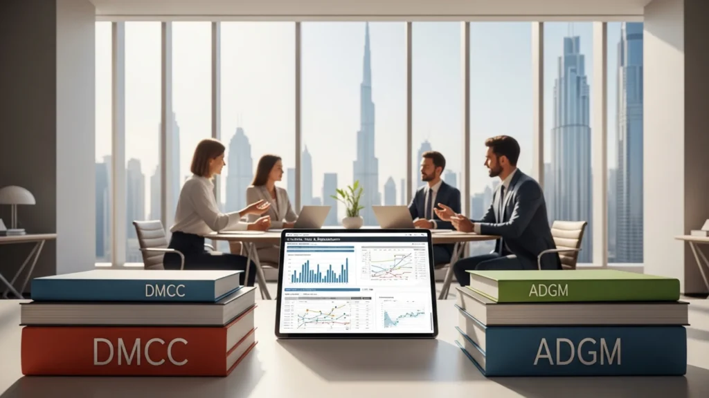 DMCC vs ADGM Company Setup 2026: Costs, Taxes & Regulations — Noble Core Ventures