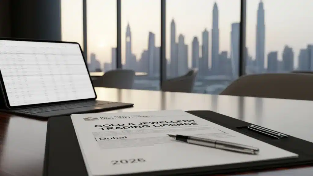 Gold & Jewellery Trading Licence Dubai: Cost 2026 — Noble Core Ventures