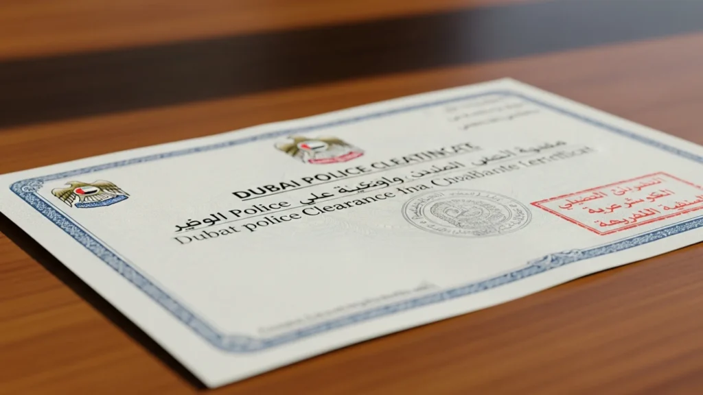 police clearance certificate dubai — official document, Noble Core Ventures